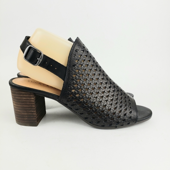 Lucky Brand Black Woven Leather Slingbacks 8 1/2 … - Picture 5 of 8